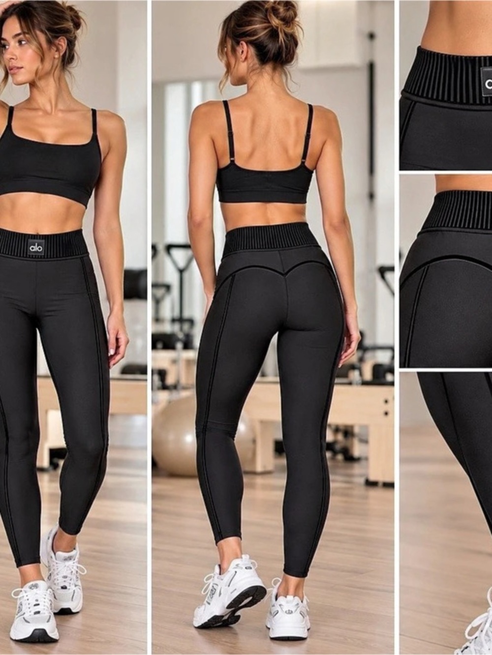 ALO Yoga Airlift High-Waist 7/8 Line Up Leggings Black S